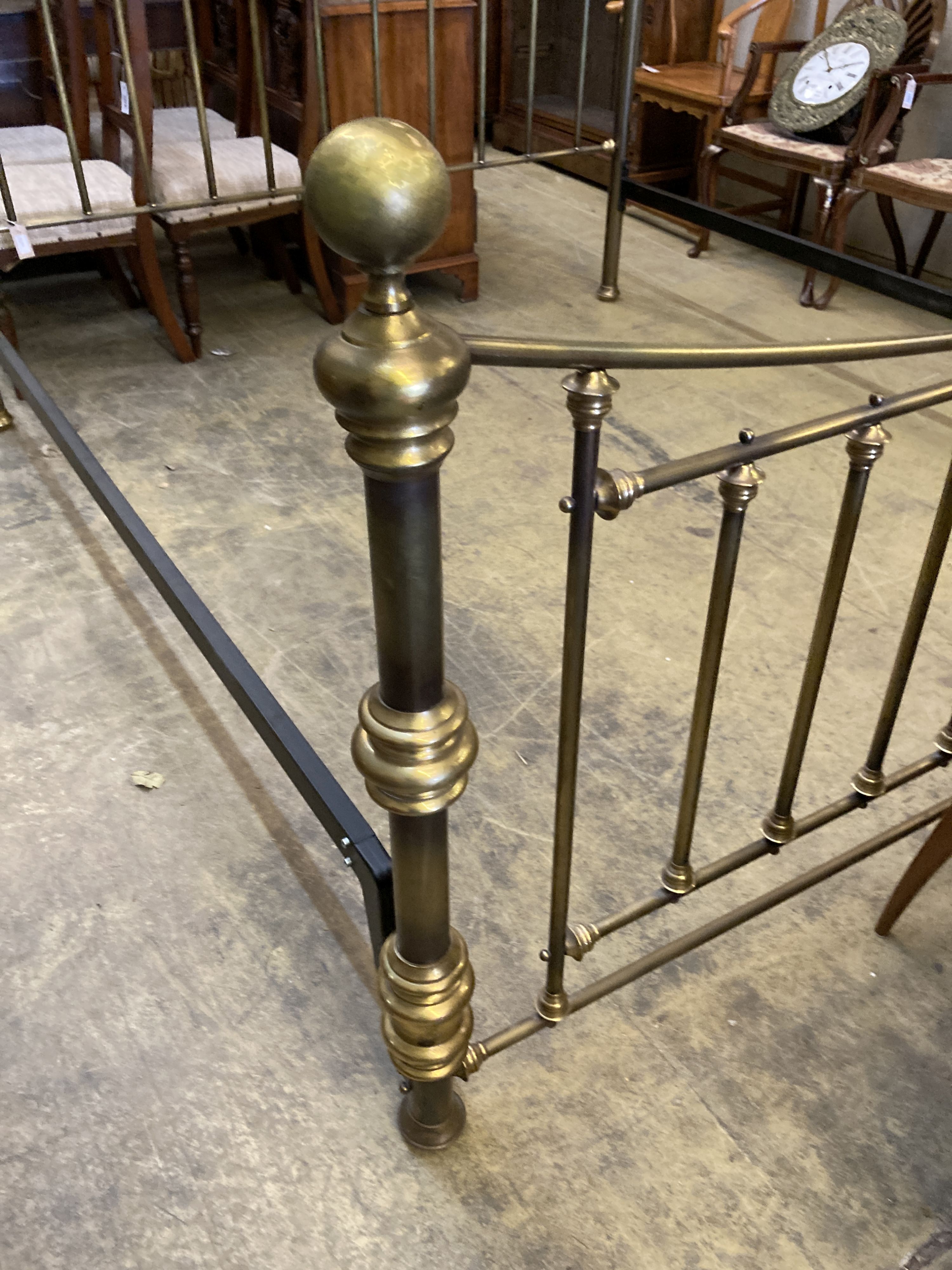 A Victorian style brass 6ft. bed frame, length 215cm